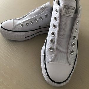 SOLD!Converse Platform Laceless Chuck Taylor White